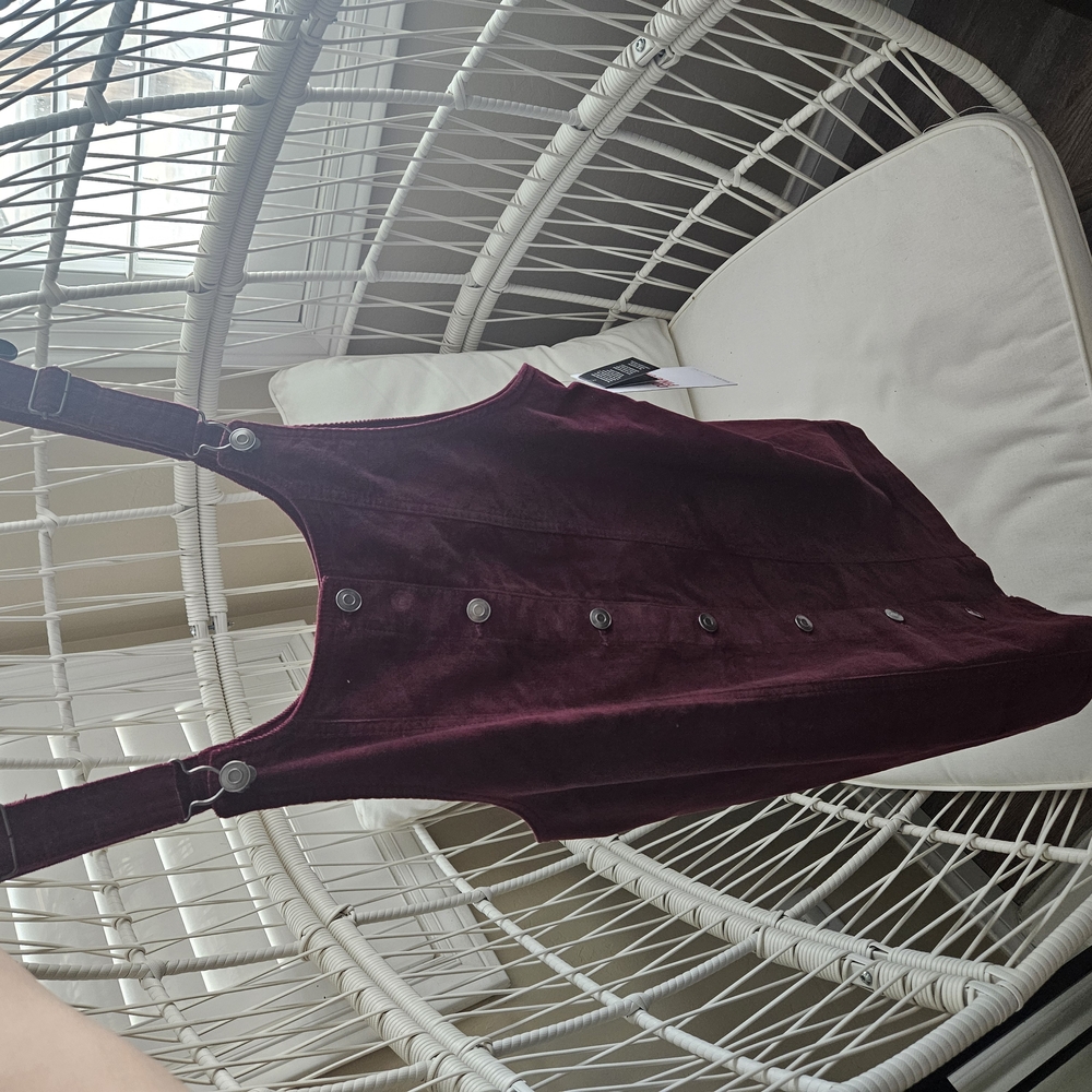 Burgundy Corduroy Button-Down Dress